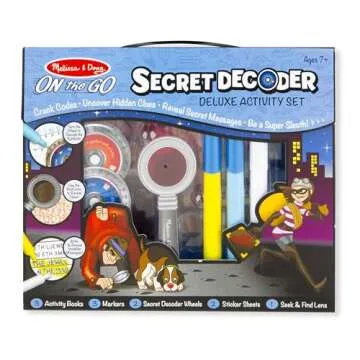 Melissa & Doug On the Go Secret Decoder Deluxe Activity Set and Super Sleuth Toy - Seek And Find Book, Kids Road Trip Essentials, Detective Kit, Travel Games For Ages 7+