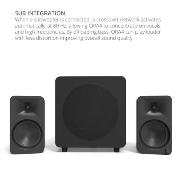 Kanto ORA4 140W Reference Speakers Black - Bluetooth Enabled