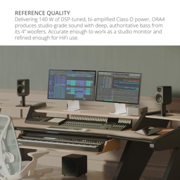 Kanto ORA4 140W Reference Speakers Black - Bluetooth Enabled