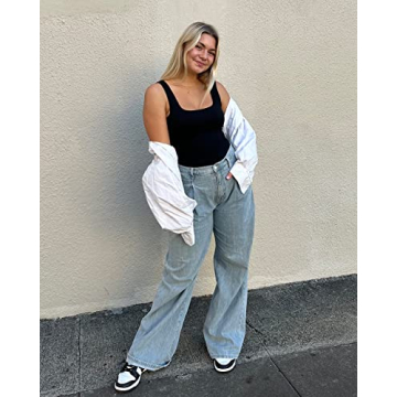 SUUKSESS Women Ribbed Seamless Sexy Bodysuit Black