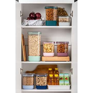 Ello Airtight Food Storage Canisters Set - 5 Sizes for Pantry Organization