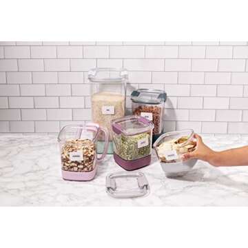 Ello Airtight Food Storage Canisters Set - 5 Sizes for Pantry Organization