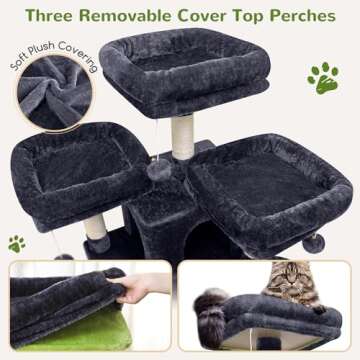 Globlazer Big Cat Tower – 80" XXL Cat Tree for Multiple Adult Cats with Scratching Post & Perches