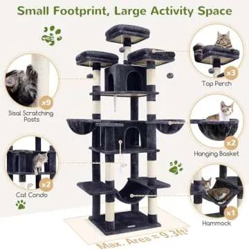 Globlazer Big Cat Tower - XXL Cat Tree for Multiple Cats