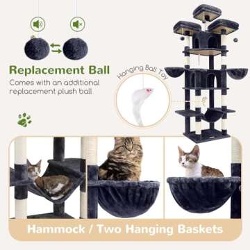 Globlazer Big Cat Tower - XXL Cat Tree for Multiple Cats