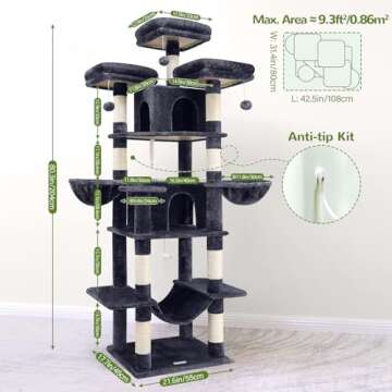 Globlazer Big Cat Tower - XXL Cat Tree for Multiple Cats