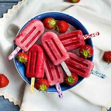 AIERSA 50Pcs Acrylic Popsicle Sticks, Reusable Cakesicle Sticks for Popsicles Molds DIY Ice Pop, Cake Pop,Candy Desert Making Crafts, 10 Colors