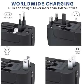 Universal Travel Adapter with USB C for Global Charging