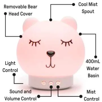 Ingenuity Baby Dream Machine 5-in-1 Sleep Device with Cool-Mist Humidifier, Night Light, Red Light, Pink Noise Sound Machine, Essential Oil Diffuser, Kids 5 Months - 7 Years for Nursery or Bedroom