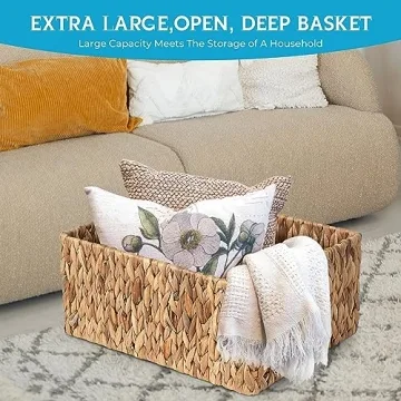 Stylish JS HOME Jumbo Wicker Basket for Organizing