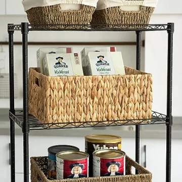 Stylish JS HOME Jumbo Wicker Basket for Organizing