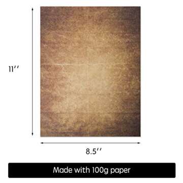 48 Aged Paper -Vintage Letter Papers With Classic Aged Paper Designs- Six Old Looking Styles Perfect...