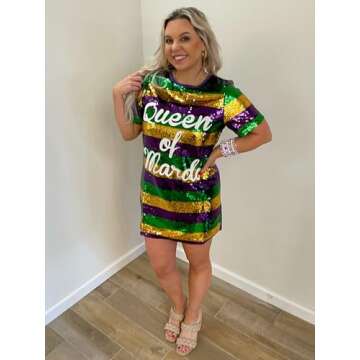 XOCARTIGE Surfer Heishi Bracelets for Women Stackable Rainbow Vinyl Disc Clay Beaded Stretch Bracelets Elastic Layering Friendship Bracelets Boho Summer Beach Jewelry (Mardi Gras 2)