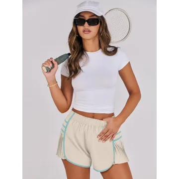 Caracilia Womens Workout Shorts Flowy Pleated Athletic Running Skort Trendy Summer Clothes