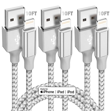 iPhone Charger [Apple MFi Certified] 3pack 10FT Long Lightning Cable Fast Charging High Speed Data S...