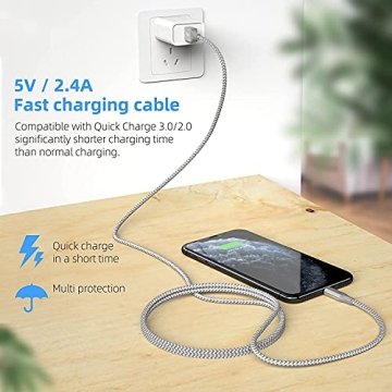 iPhone MFi Certified Fast Charging Long Lightning Cable 3Pack