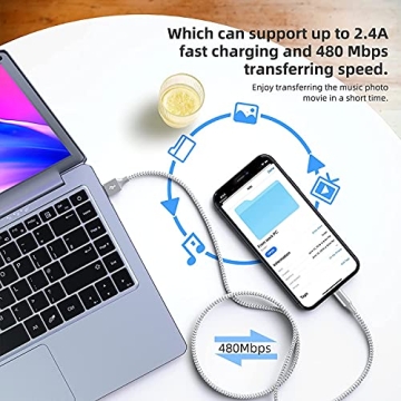 iPhone MFi Certified Fast Charging Long Lightning Cable 3Pack