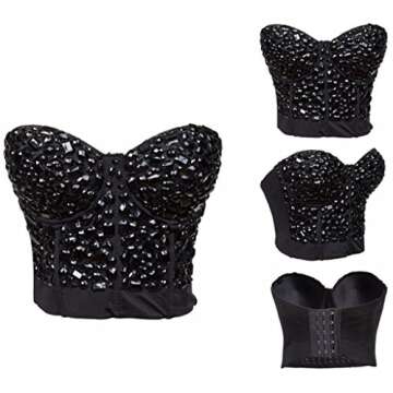 Alivila.Y Women's Rhinestone Corset Top for Parties