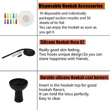 WOKHACH Hookah Set with Upgraded LED Design & Features