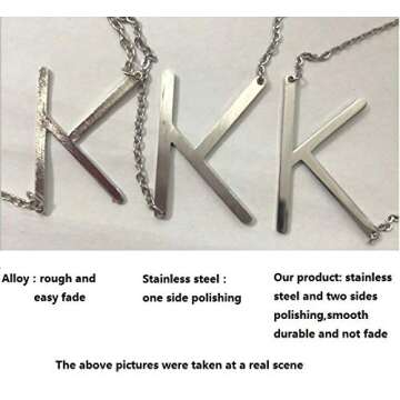 WIGERLON Stainless Steel Initial Letters Necklace for Women Color Gold and Silver from A-Z Letter Letter B Color Sliver