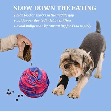 Ablechien Snuffle Ball for Dogs, Find The Hidden Food, Interactive Dog Toys for Boredom, Soft Polar ...