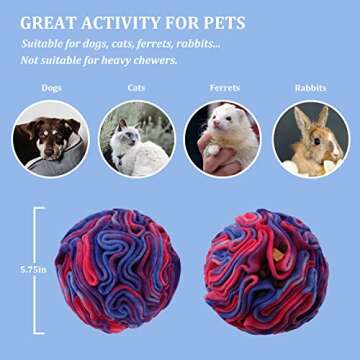 Ablechien Snuffle Ball for Dogs, Find The Hidden Food, Interactive Dog Toys for Boredom, Soft Polar Fleece Machine Washable, Dog Snuffle Ball, Relief Anxiety, Sniffle Ball