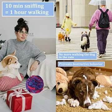 Ablechien Snuffle Ball for Dogs, Find The Hidden Food, Interactive Dog Toys for Boredom, Soft Polar Fleece Machine Washable, Dog Snuffle Ball, Relief Anxiety, Sniffle Ball