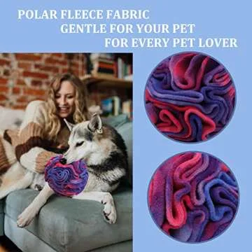 Ablechien Snuffle Ball for Dogs, Find The Hidden Food, Interactive Dog Toys for Boredom, Soft Polar Fleece Machine Washable, Dog Snuffle Ball, Relief Anxiety, Sniffle Ball