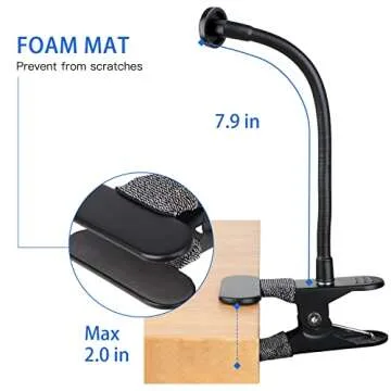 iTODOS 2 Pack Flexible Clip Clamp Mount Compatible with Blink Outdoor 4 (4th Gen)/(3rd Gen) XT3/Blink XT/XT2/Mini,8 inches Gooseneck Arm,Attach Your Blink Camera Wherever You Like Without Any Tools