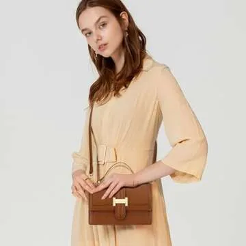 KKXIU Brown Vegan Leather Crossbody Purse for Women
