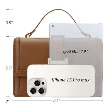 KKXIU Brown Vegan Leather Crossbody Purse for Women