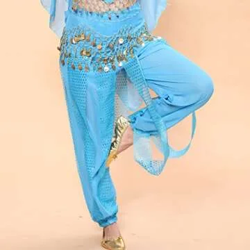 MUNAFIE Belly Dance Harem Pants Sky Blue for All Occasions