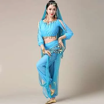 MUNAFIE Belly Dance Harem Pants Sky Blue for All Occasions