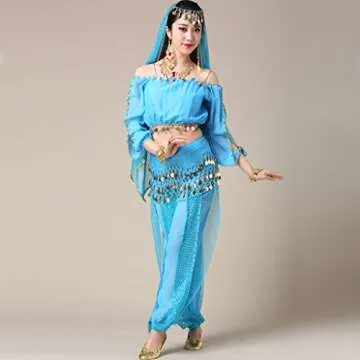MUNAFIE Belly Dance Harem Pants Sky Blue for All Occasions