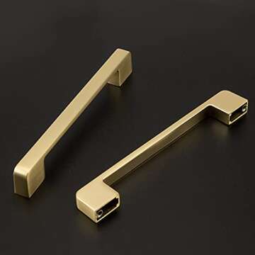 Rergy Gold Cabinet Pulls for Kitchens - 10 Pack Durability