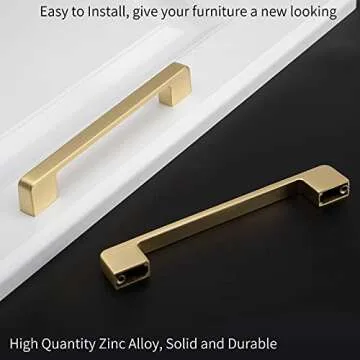 Rergy Gold Cabinet Pulls for Kitchens - 10 Pack Durability