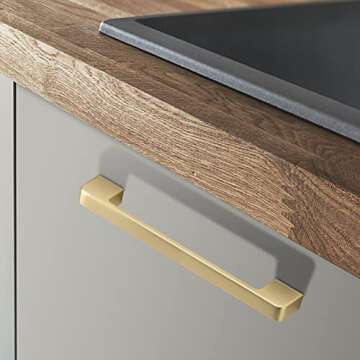 Rergy Gold Cabinet Pulls for Kitchens - 10 Pack Durability