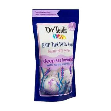 Dr Teal's Ultra Moisturizing Kids Bath Time Fizzie Fun Scented Bath Bombs Deep Sea Lavender with Nat...