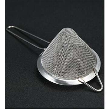 Cocktail Fine Strainer Stainless Steel Conical Mesh Strainer Professional Bar Too, Sliver