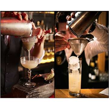 Cocktail Fine Strainer Stainless Steel Conical Mesh Strainer Professional Bar Too, Sliver