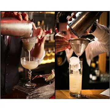 Cocktail Fine Strainer Stainless Steel Conical Mesh Strainer Professional Bar Too, Sliver