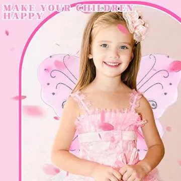 Chivao 10 Pieces Fairy Wings Butterfly Wings Wedding Decoration Costume Birthday Christmas Party Favors for Boys Girls(Pink)