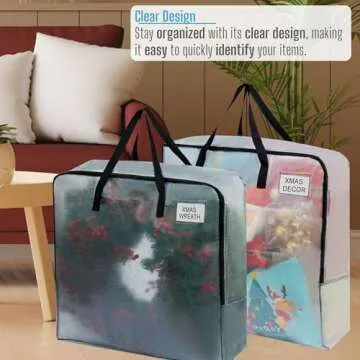 VENO 5 Pack Clear Wreath Storage Bags for Holiday Decor