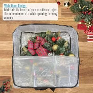 VENO 5 Pack Clear Wreath Storage Bags for Holiday Decor