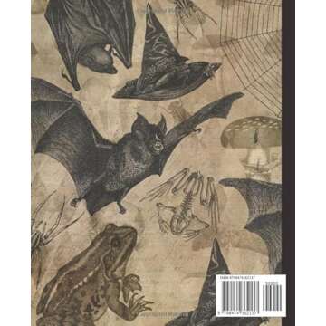 Composition Notebook: Vintage halloween themed notebook for adults. Witch, frogs & bats familiars. U...
