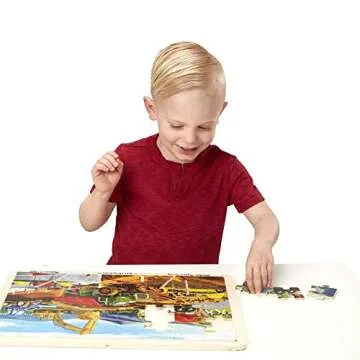 Melissa & Doug Construction Vehicles Wooden Jigsaw Puzzle With Storage Tray (48 pcs)