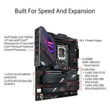 ASUS ROG Strix Z790-E Gaming WiFi 6E LGA 1700(Intel 14th,13th&12th Gen) ATX gaming motherboard(PCIe ...