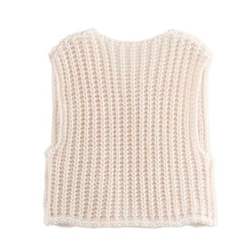Chevara Women’s Chunky Cropped Sweater Vest Fashionable Style