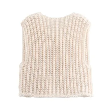 Chevara Women’s Chunky Cropped Sweater Vest Fashionable Style