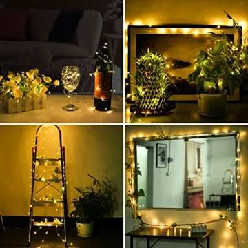 ANJAYLIA 33ft 100 LED Fairy Lights Battery Operated String Lights Waterproof 8 Modes Fairy Lights for Party Wedding Christmas Festive Decoration, Warm White